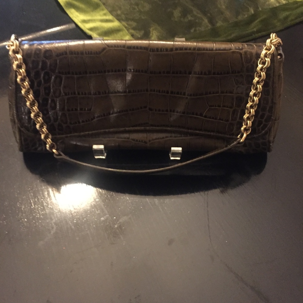 Ann Taylor Croc Shoulder Strap Purse